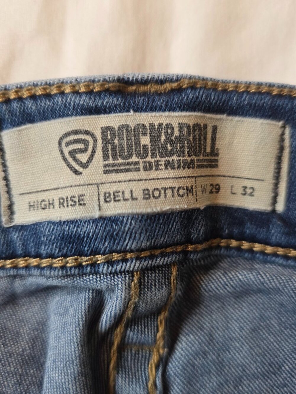Rock & Roll Denim Women's Bellbottom High Waist Jeans, Size 29" x 32" - Picture 10 of 10